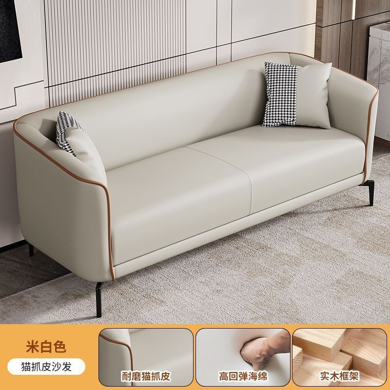 Sofa small apartment rental house living room casual modern apartment durable cat scratch leather sofa double three-person small sofa