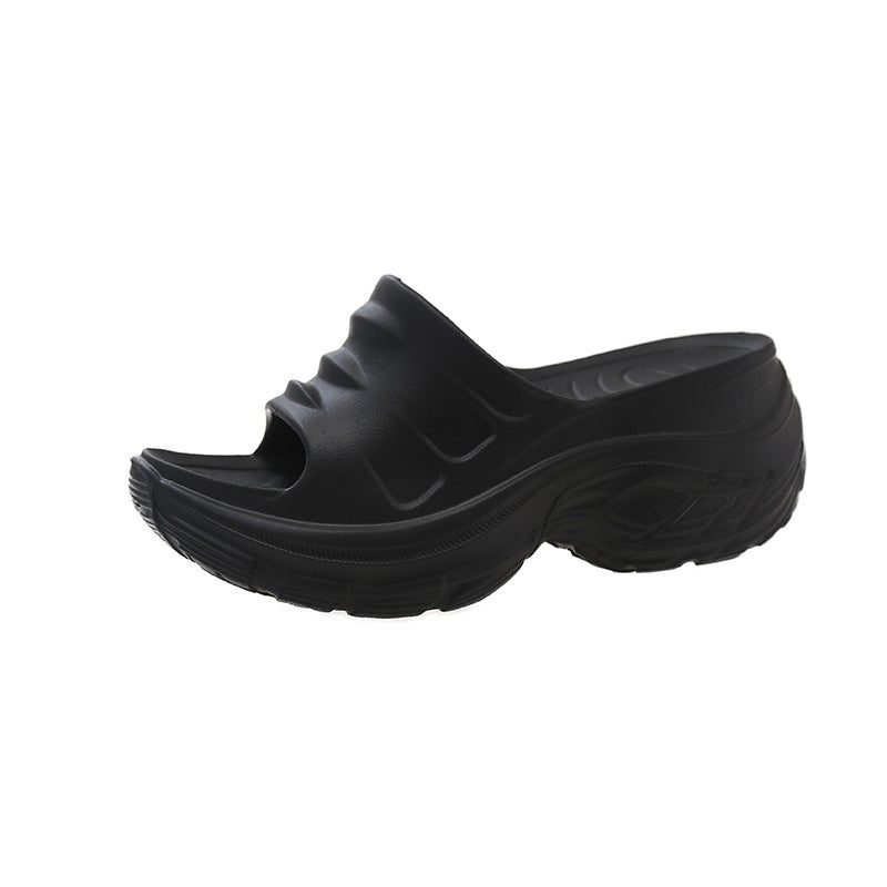 2025 new eva platform slides - 8cm fashionable casual versatile solid color high heel slides - summer outdoor sandals