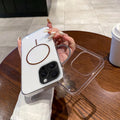 Suitable for apple 16promax simple mobile phone case iphone17 thin ring magnetic high transparency case japanese and korean style protective cover