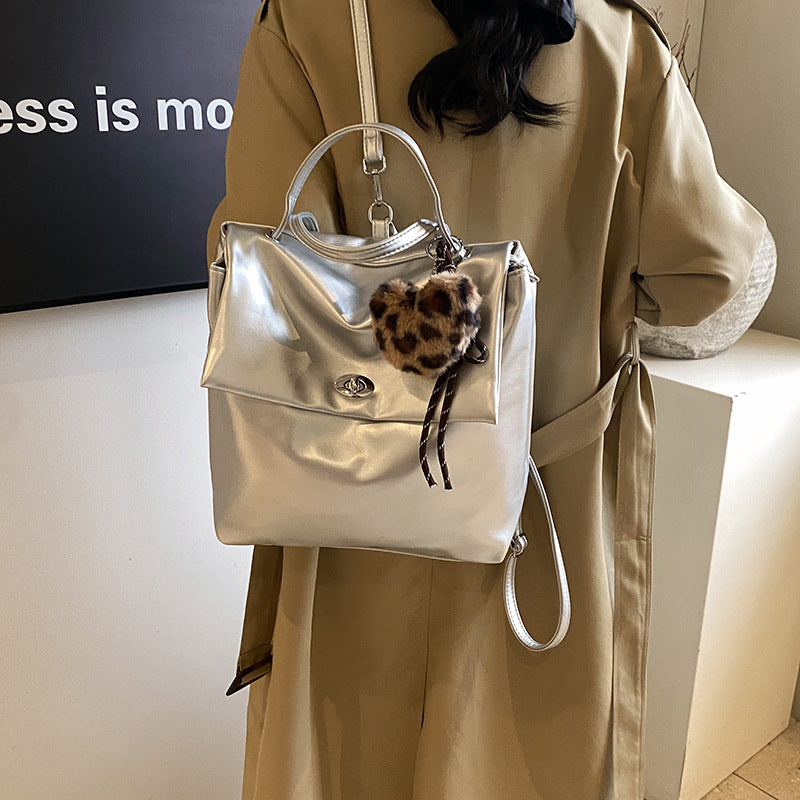 Student class backpack women's 2025 winter new ins trendy fashion student bag high-end versatile women's bag