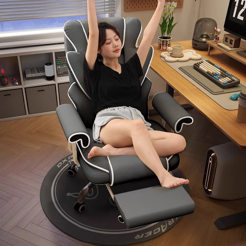 Home gaming chair - comfortable ergonomic office chair with backrest - reclining computer chair