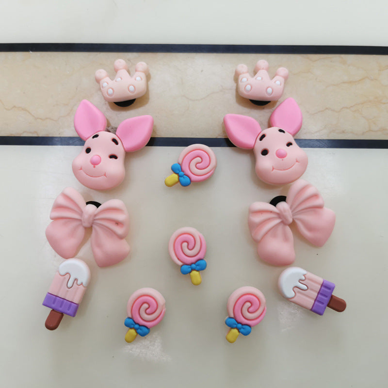 Diy accessories sweating dog cinnamon dog clog shoe flower ornaments shoe buckle cute cartoon detachable shoe flower buckle wholesale