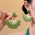 Beach vacation coffee color straw earrings earrings earrings earrings 2026 spring and summer new arrival women's jewelry trendy wholesale