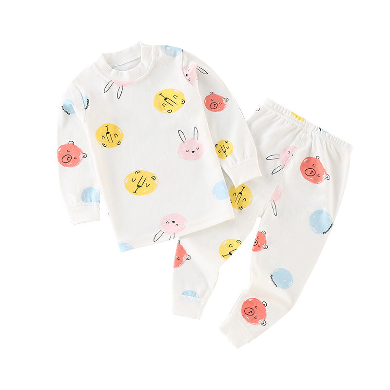 Baby autumn clothessuitpure cottonkidsintimatesbaby clothes boys autumn pants girls cotton pajamas spring & fallheattech