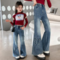 Korean girl's jeans - spring/autumn style, trendy & stylish flare pants for girls, popular kids' denim