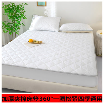Machine washable single piece thickened bed cover quilted simmons bed protector new arrival protective cover neutral cotton bed sheet bed cover