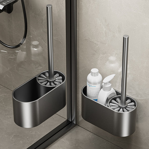 Toilet brush holder Shelf No punching Household no dead ends Space aluminum toilet Bathroom cleaning Toilet brush