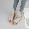 2025 summer plus size bohemian rhinestone floral elastic sandals for women - wholesale for amazon