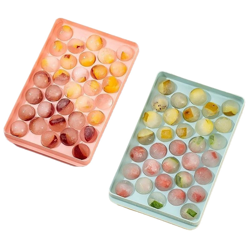 Ice Hockey Frozen Ice Cube Mould Round Ice Grid with Lid Ice Cube Box Household Refrigerator Ice Cube Artifact