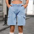 European and american cross-border e-commerce  independent website summer new fashion casual multi-pocket cargo denim shorts for women