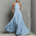 spring/summer new arrivals: european and american -style independent store cotton-linen blend minimalist open-back sleeveless maxi dress