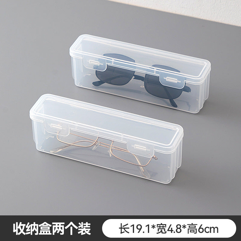 Desktop transparent dust-proof with cover glasses storage box Plastic sealing Multifunctional stackable portable sunglasses storage box