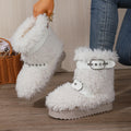 Plus size women's winter snow boots - new  collection: fleece-lined, extra thick, warm cotton shoes with non-slip soles
