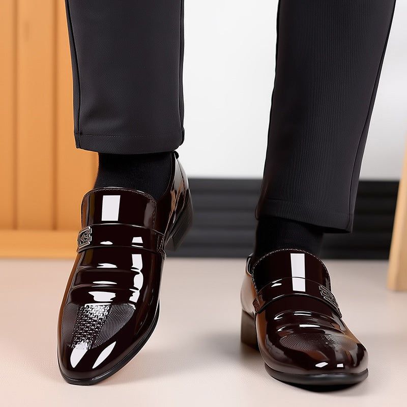 Men's leather dress shoes - new business casual style, breathable, pointed toe, perfect for spring/autumn, british & korean style, groom's wedding shoes