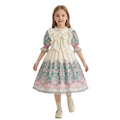 Girls' chiffon printed custom pattern dress - stylish, trendy bubble sleeve - cross-border wholesale children's clothing