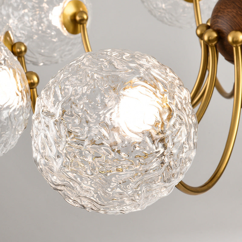 American light luxury bedroom light modern simple French living room chandelier new Chinese dining room magic bean glass ball lamp