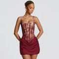 European and american style cross-border women's clothing  spring/summer new arrival: elegant square neck lace print ruched panel dress