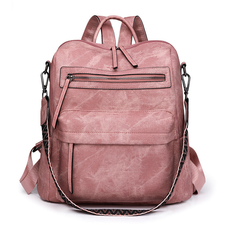 Cross-border backpack bags backpack women's PU soft leather versatile large-capacity dual-purpose shoulder bag women's backpack