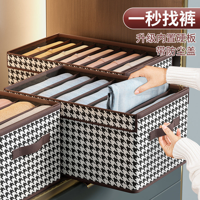 Light luxury PP board storage box, pants storage artifact, jeans storage basket, household dormitory wardrobe storage grid box
