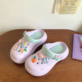2024diy cartoon color matching clogs women's summer thick sole stepping on shit feeling outweareasiest for matchcasual toe-cap half drag sandals