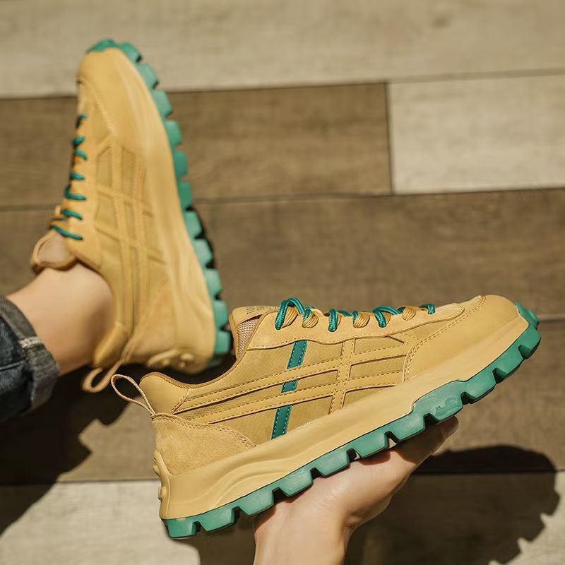 Men's shoes 2025 spring breathable retro high-end athletic casual youth height-increasing chunky sole dad shoes trendy sneakers
