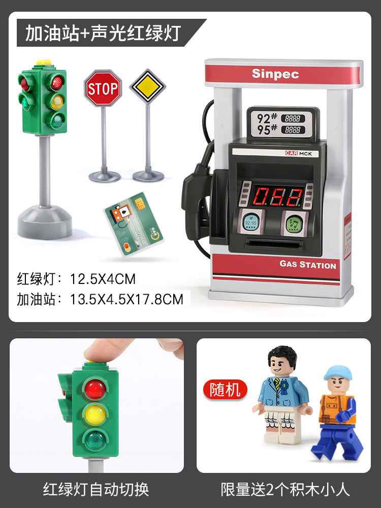 Kids' gas station toy model - realistic miniature cars - early education & pretend play for boys & babies - birthday gift