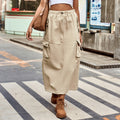 European and american cross-border e-commerce women's apparel: new heavy-duty drawstring design denim work skirt/utility skirt for independent websites and