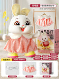 Baby educational early learning electric singing and dancing lucky rabbit dress-up cute bunny musical infant head control training toy