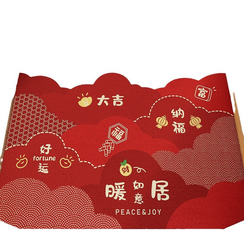 Door mats Door mats Door mats Entrance entrance Red silk ring foot mats 2025 New Year's festive dust removal housewarming carpet