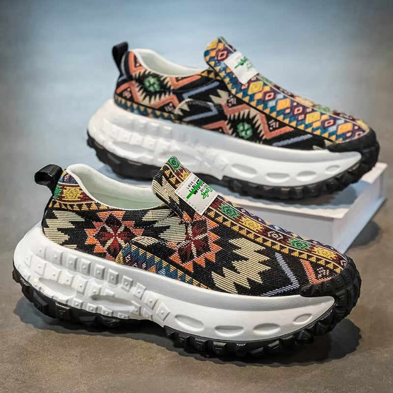 2025 winter new men's chunky platform sneakers - slip-on casual athletic shoes, anti-slip, wear-resistant, and breathable