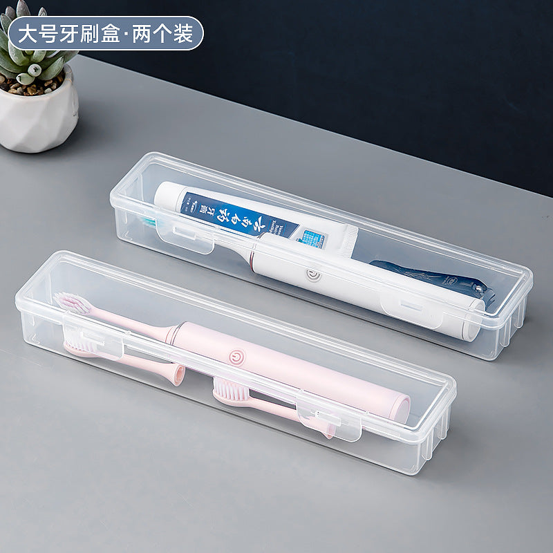 Multifunctional small storage box with lid Transparent plastic storage Toothbrush box Travel toothpaste Electric toothbrush storage box