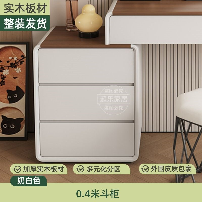 Vanity table bedroom casual walnut color chest of drawers vanity table all-in-one small makeup table retractable makeup table