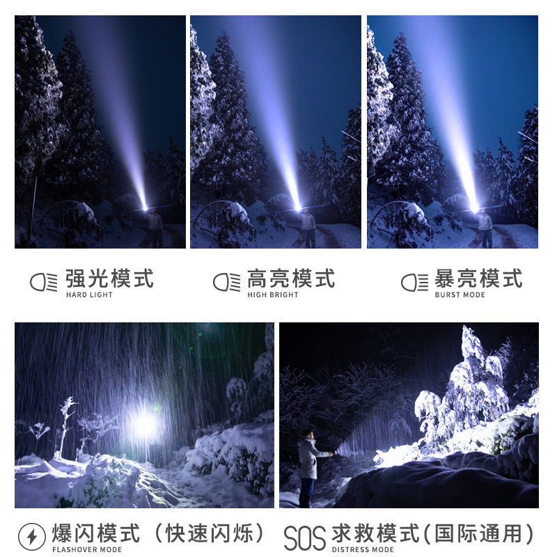 Cross-border new processing custom laser P70 electric display multi-function flashlight high-power charging strong light flashlight