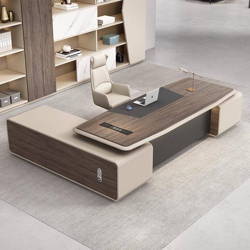 Luxury executive office desk and chair set - modern minimalist manager/ceo desk - painted finish - executive office furniture