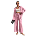 European and american cross-border  summer new arrival: loose-fit two-piece set with wide-leg pants - casual outfit for wholesale export