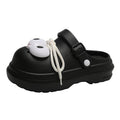 Big eyes cartoon croc shoes women's new arrivaloutwearnon-slipcutetoe sandals thick sole slippers couple croc shoes