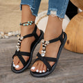 new cross-border e-commerce  dropshipping manufacturer wholesale women's bohemian floral rhinestone flat sandals