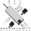 8-in-1 docking station type-c to hdmi+vag gigabit rj45+usb3.0hub high-speed transmission multi-interface