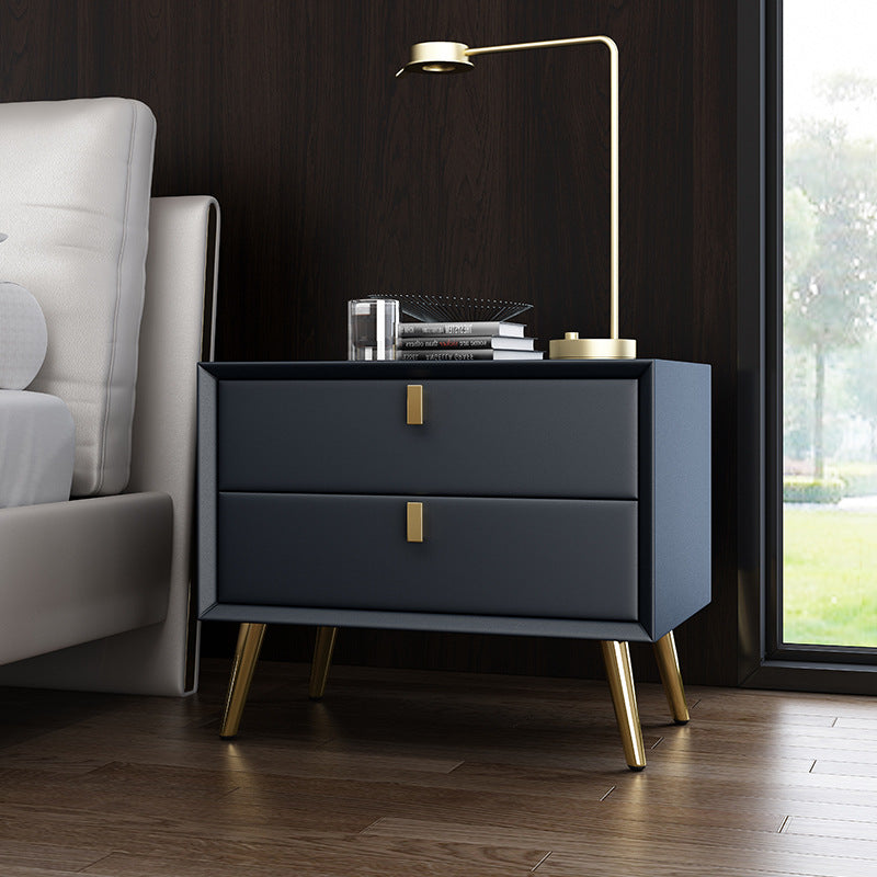 Bedside table free of installation drawer casual postmodern small cabinet accessible luxury scandinavian storage cabinet master bedroom classy leather