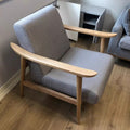 Single sofa chair for home scandinavian solid wood casual modern small apartment living room balcony casual chair designer single chair