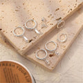 2024 new luxury geometric zircon cartilage earrings - unique, high-end copper plated gold earring set for women