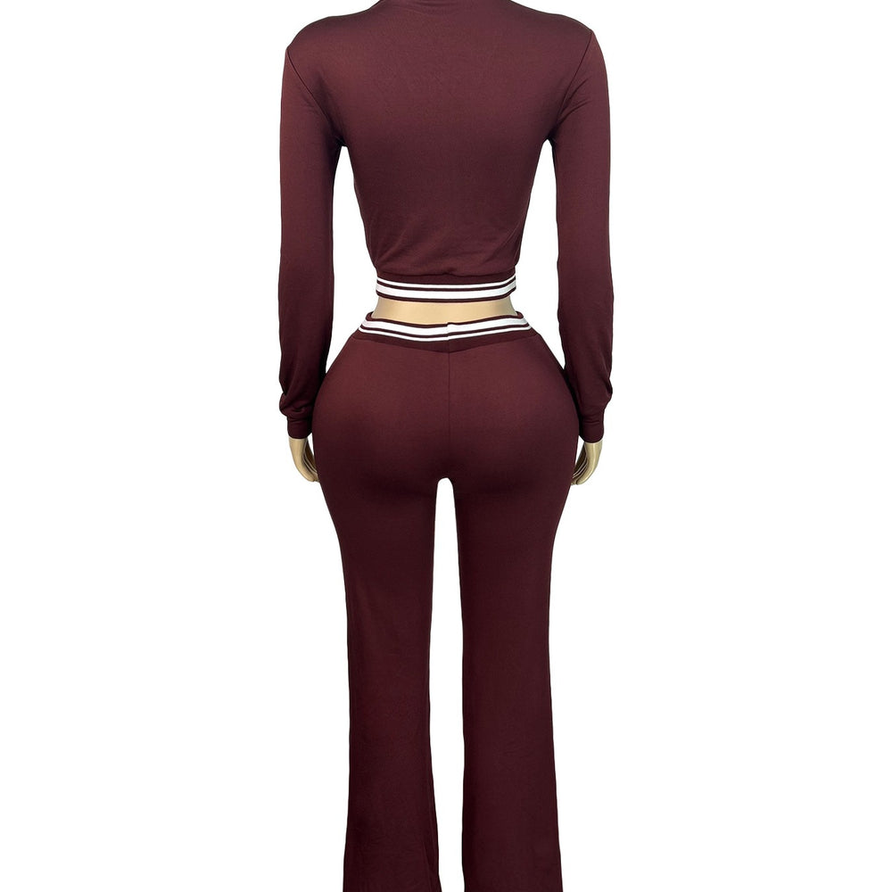 Export fashionfashion women's lapel half zipper drawstring loose pants retro street trendy two-piece setsuit women