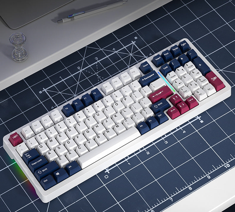 Viewsonic kt99 transparent customized true mechanical keyboard gasket wireless three-mode crystal keycaps