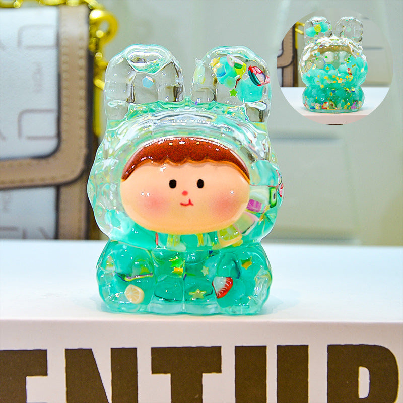 oversized three-dimensional quicksand KIKI shopping mall blind box figure desktop ornament car pendant DIY jewelry accessories