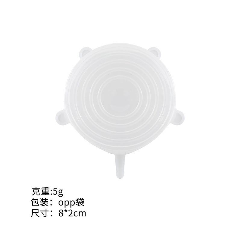 Silicone food storage lid set - 6 piece stretchable airtight bowl covers - food grade silicone reusable square lids