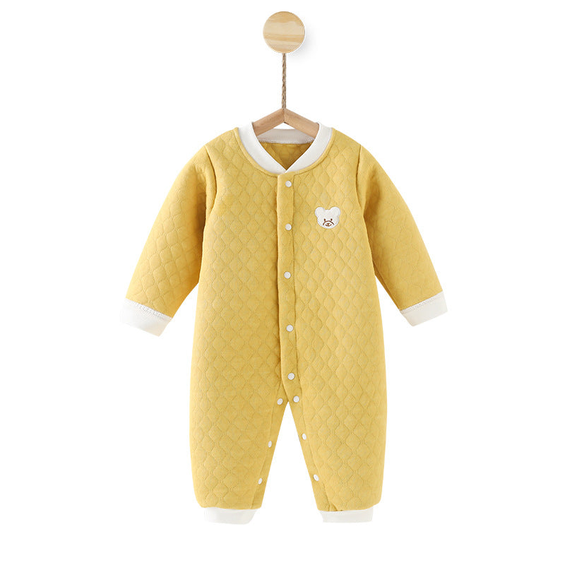 Fall and winter baby khaki cotton baby onesie 0-3-6 baby clothes heattechintimatesnewborn clothes crawling clothes