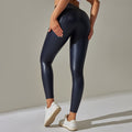 Clearance new arrival cross-border  best selling bright leather patchwork leather pants sexy stretch tight high waist nine-point pants for women