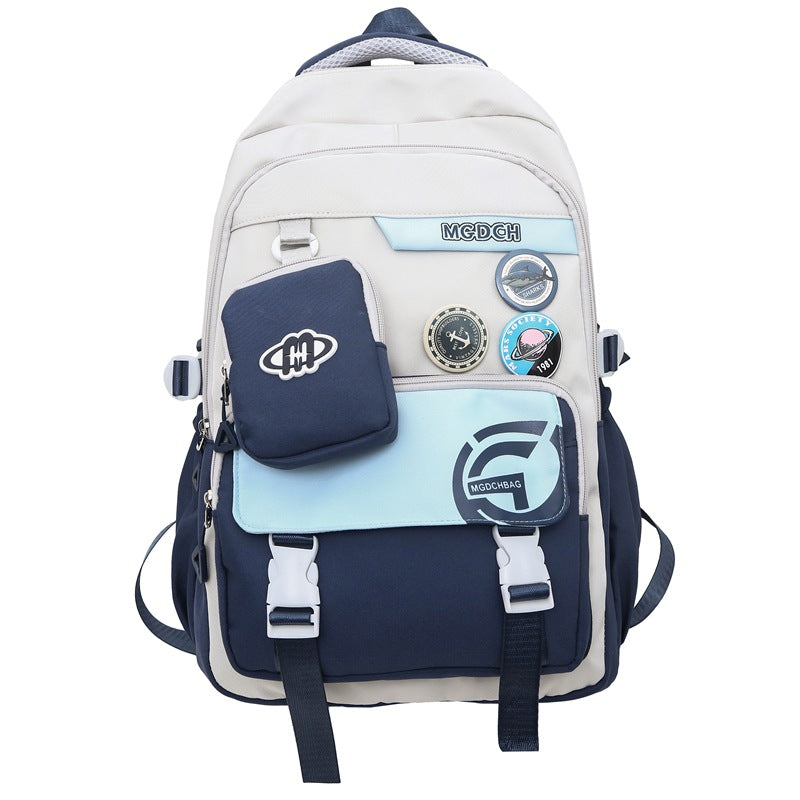 New student schoolbags, men's and women's backpacks, teenagers, campus backpacks, simple and fashionable, high school and high school large-capacity schoolbags