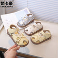 Vancahao kids' soft-soled first walking shoes,  summer new korean style girls' bowknot princess sandals, beach shoes