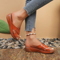 Southeast asia export new arrival wedge hollow one-piece slippers women's cross-border open toe rivets lightweight thick sole beach sandals